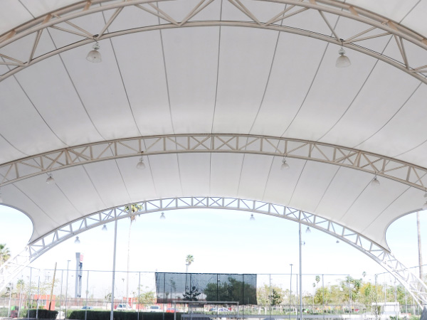 张拉膜结构,公交站台膜结构,钢结构安装