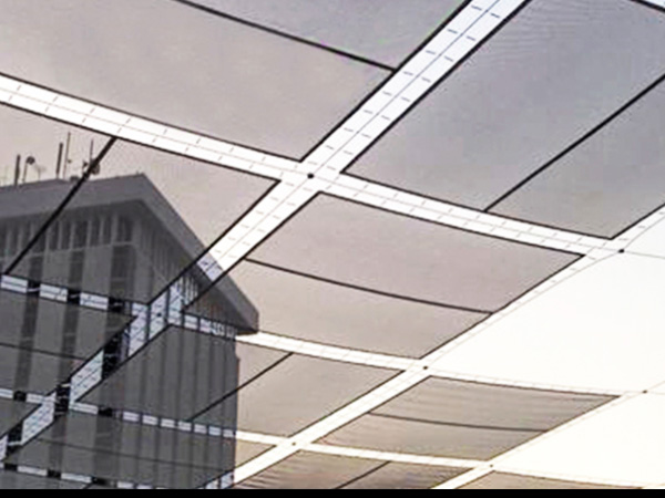 PTFE膜结构,小区花园膜结构,地下通道入口膜结构