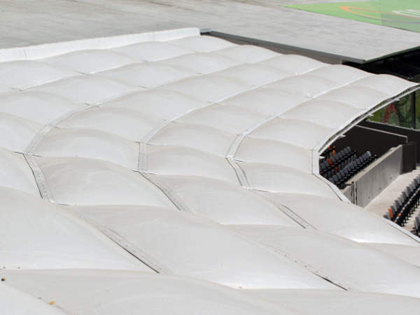 文化公园膜结构,污水池密封张拉膜,网球场膜结构